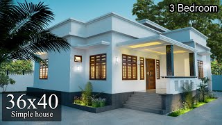 Simple House 36 x 40 with Interior 1440 sqft 160 Gaj  36x40 House design [upl. by Einnol]