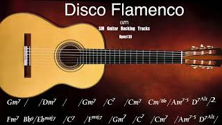 Disco Flamenco guitar backing Track in Gm With Chords And Melody Guide Track [upl. by Pryce]