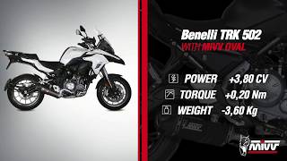 BENELLI TRK 502  MIVV OVAL CARBON CAP EXHAUST [upl. by Tandie]