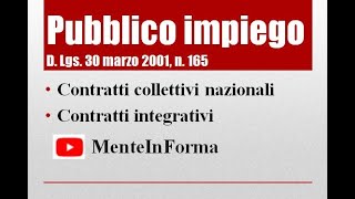 Testo Unico Pubblico Impiego D Lgs n 165 del 2001 Parte 8  contratti collettivi nazionali [upl. by Nikoletta]