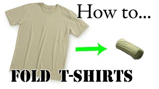 How to Fold TShirt for Vacation Ranger Roll  Efficient Compact SpaceSaving Army Packing Hack [upl. by Bourke870]