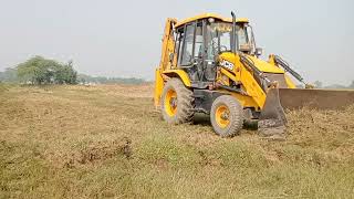 Jcb 3dx Backhoe Cleaning Grass in Field  jcb loading [upl. by Trotta513]