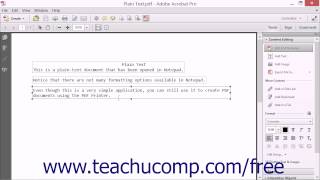 Editing Text  Adobe Acrobat XI Training Tutorial Course [upl. by Yks]