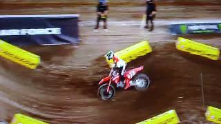 Chase Sexton crash 2 Minnesota Supercross Weird crash hope he doesnt have a bad concussion [upl. by Ehud]