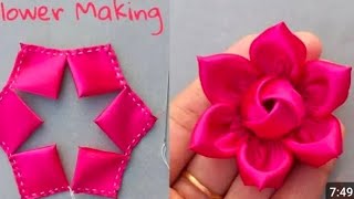 to make an adorable 🌹 fabric rose flower in just few minutes Div  flower 🌺 [upl. by Vardon858]