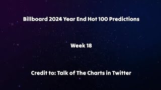 Billboard Year End 2024 Projections Week 18 [upl. by Alyag]