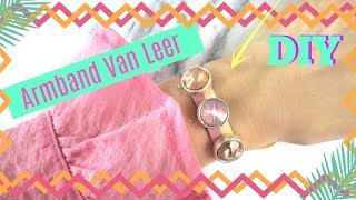 Armband Van Leer Met 3 Sliders  Video Tutorial [upl. by Oeram]