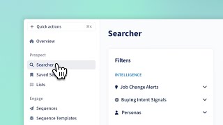 Lead generation Using filters in the Searcher  Amplemarket University [upl. by Nalra]