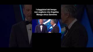 I viaggiatori del tempo non vogliono che Angelina mango vinca Sanremo geolier sanremo italy 2024 [upl. by Ahsinit]