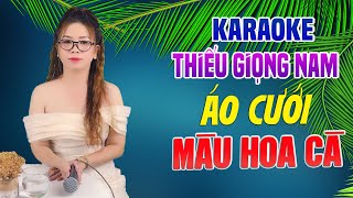 Karaoke Song Ca  ÁO CƯỚI MÀU HOA CÀ  Thiếu Giọng Nam  Song Ca Với Lê Liễu [upl. by Hands]