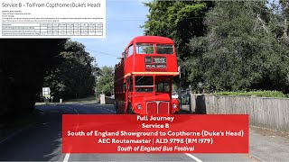 Full Journey  Service B to Copthorne Dukes Head Roundabout  AEC Routemaster  RM1979 ALD 979B [upl. by Dombrowski]