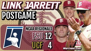 FSU Baseball Coach Link Jarrett 124 win over UCF in regional final  FSU Baseball  Warchant FSU [upl. by Ortrude]