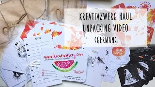 Kreativzwerg Haul  Unpacking Video German [upl. by Palua]