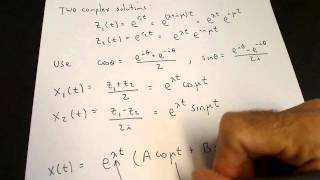 Secondorder linear homogeneous odes with constant coefficients Part IIIcomplex roots [upl. by Mady]