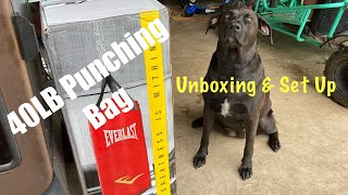 Everlast 40 Lbs Heavy Punching Bag Kit Unboxing amp Set Up [upl. by Hoenack955]