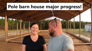 Pole barn house build 6 Major Progress [upl. by Eihs644]