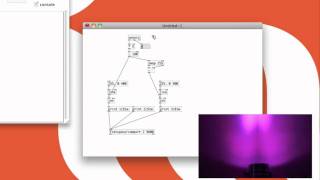 Controlling DMX lamps with Pure Data through Arduino pt 2 [upl. by Suinotna905]