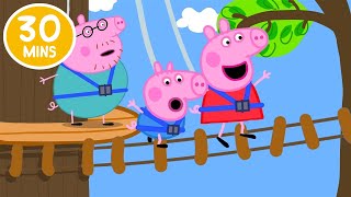 Peppas Wobbly Bridge Challenge 🐽  Peppa Pig Full Episodes [upl. by Boucher]