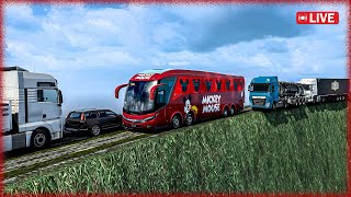 Bus Driving Through Chaos ETS2s Most Dangerous Route [upl. by Elocan]