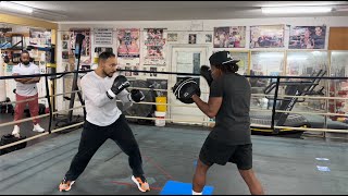 KEITH THURMAN CRACKING THE HAND PADS DURNING CAMP FOR TZSYU  TRAINING FOOTAGE [upl. by Cusick]