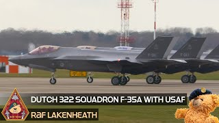 DUTCH 322 SQUADRON RNLAF F35 LIGHTINGS TRAINING WITH USAF 495TH FS quotVALKYRIESquot • RAF LAKENHEATH [upl. by Albemarle]