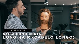 Workshop Como Cortar Cabelo Longo Masculino Long Hair  Cortes by Danillo Moretti [upl. by Rimidalb]