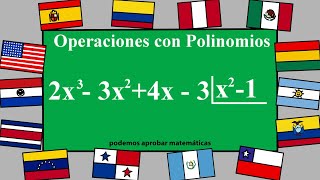 SUMA RESTA MULTIPLICACIÓN Y DIVISIÓN DE POLINOMIOS [upl. by Inami]