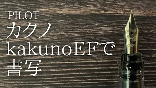 【文房具とペン習字】PILOT万年筆カクノkakuno fountain penEFで書写 ～Japanese calligraphy penampstationary [upl. by Lienet561]