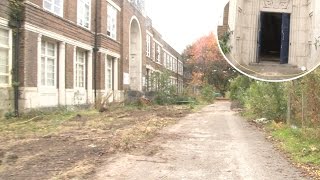 B Roll  Walk around abandoned Rock Ferry High School on Wirral Merseyside [upl. by Nnaeoj]