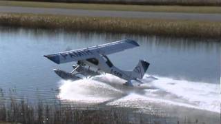 PZL104 Wilga 35 On Floats Water Takeoff CSU3 [upl. by Llimaj]