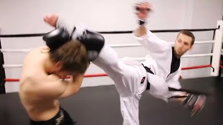 Taekwondo vs Muay Thai  Martial Arts Fight Scene Real Contact Hits [upl. by Cressida400]