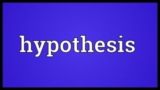 Hypothesis Meaning [upl. by Esoranna]