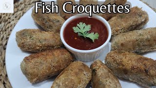 Fish Croquettes Recipe  Party Snacks Recipes  Smoky Fish Croquettes Recipe by FARBILRAS KITCHEN [upl. by Ecahc]