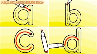 Aprende a escribir letras del abecedario de la A a la Z en minúscula Video de PequesAprendenJugando [upl. by Ammej]