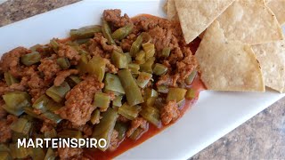 Chile Colorado Con Nopales Y Carne Molida [upl. by Nalra]