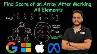 Find Score of an Array After Marking All Elements  Leetcode 2593 [upl. by Suoinuj943]