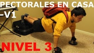 Ejercicios Para Pectorales En Casa  NIVEL 3 Variacion 1 [upl. by Knowling]