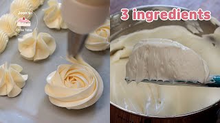 Simplest Basic Buttercream Frosting  not sweet [upl. by Shimberg]