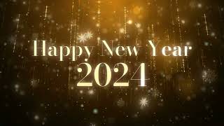 HAPPY NEW YEAR 2024 BG Video Wallpaper Screesaver 1 HOUR yellow gold [upl. by Dag334]