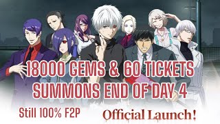 18000 Gem Summons End of Day 4  Tokyo Ghoul Break The Chains [upl. by Thecla]