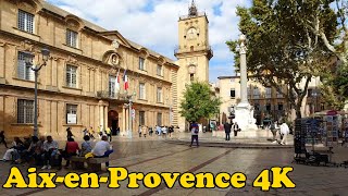 AixenProvence France Walking tour 4K [upl. by Matlick]