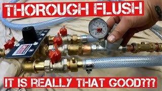 MAINS FLUSHING A HEATING SYSTEM with THOROUGHFLUSH Kit  HOW TO  amp Nerrad Tap Kit result [upl. by Essej]