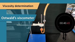 Viscosity determination using Ostwalds viscometer  viscosity experiment  viscosity measurements [upl. by Ackler]