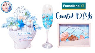 🔴POUNDLAND DIY Nautical Decor Craft Ideas Beach Decorations Seashell Decorating [upl. by Yhtorod807]