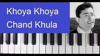 Khoya Khoya Chand  Harmonium  Piano Tutorial [upl. by Relyuhcs]