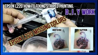 How to FIXING STRIPED EPSON PRINTER L220 MISSING COLORS [upl. by Kelam]