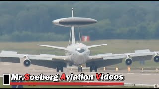 Boeing E3A AWACS LXN90456 Arrival Geilenkirchen [upl. by Leciram]