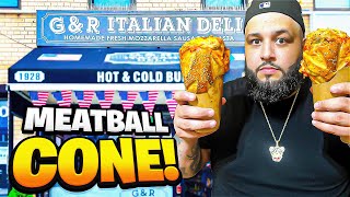 NEW YORK CITY BEST ITALIAN FOOD DELI  ITALIAN ICE CREAM CONE MADE OF MEAT BALLS  MUST TRY [upl. by Brick]