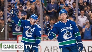 Daniel and Henrik Sedin Micd Up For Final Home Game Apr 05 2018 [upl. by Noitna]