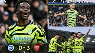 HIGHLIGHTS  Brighton vs Arsenal 03  Saka Havertz amp Trossard Give All the three Point [upl. by Skutchan328]